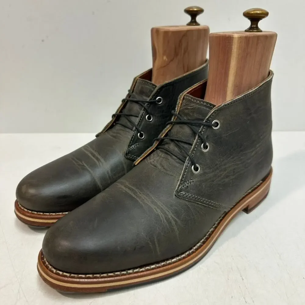 NEW HEELS Rancourt & Co. x Helm Hynes Chukka Boot Gray Olive Green Maine USA 7.5